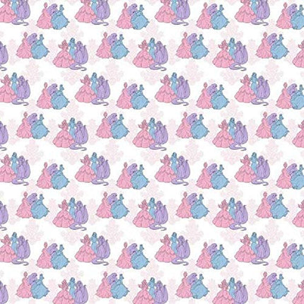 Princesses Friends White Cotton Fabric Curtain