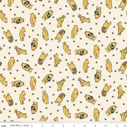 Winnie the Pooh Toss Cream Cotton Fabric