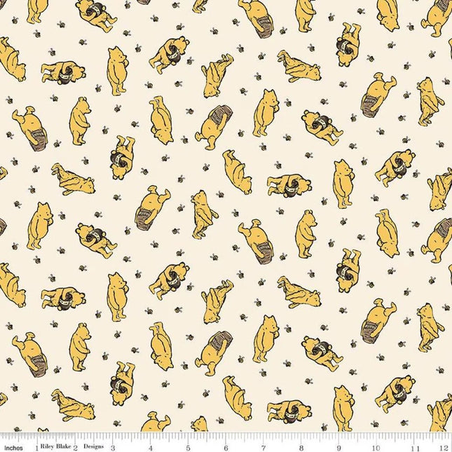 Winnie the Pooh Toss Cream Cotton Fabric