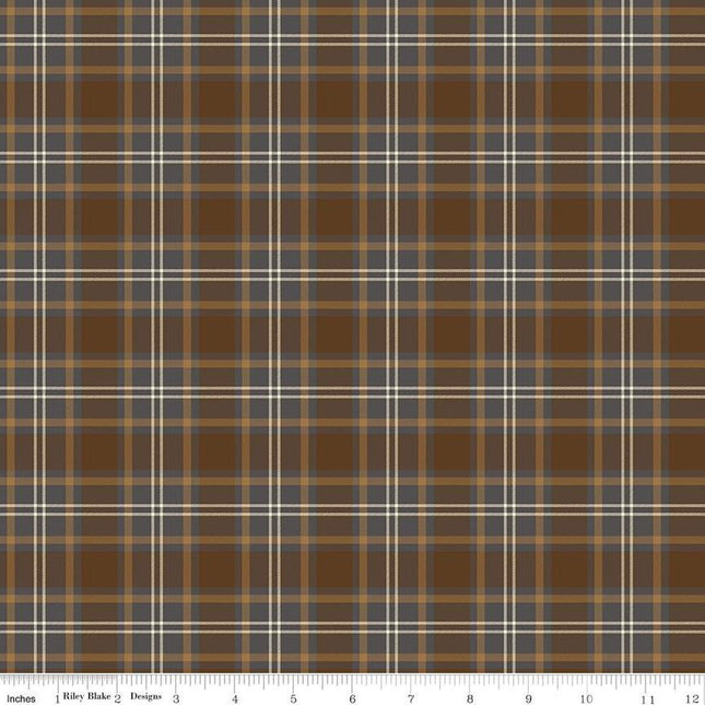 Pine Grove Plaid Brown Cotton Fabric