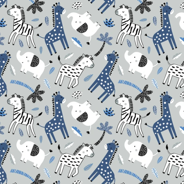 Bungle in the Jungle Grey Flannel Fabric