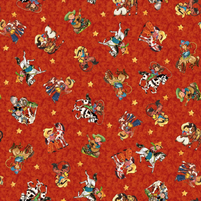 Handmade Placemat Or Table Runner Cowboy Up Retro Cowboy Toss Rust