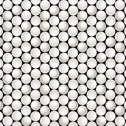 Golf Golf Balls Black Cotton Fabric