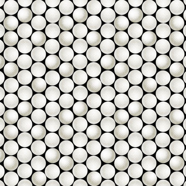 Golf Golf Balls Black Cotton Fabric