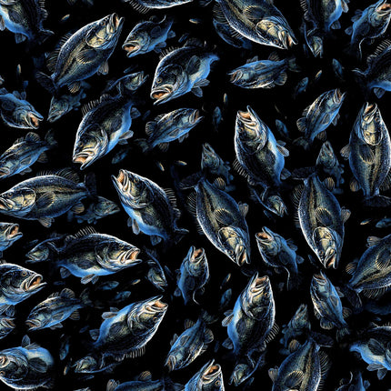Largemouth Madness Cotton Fabric