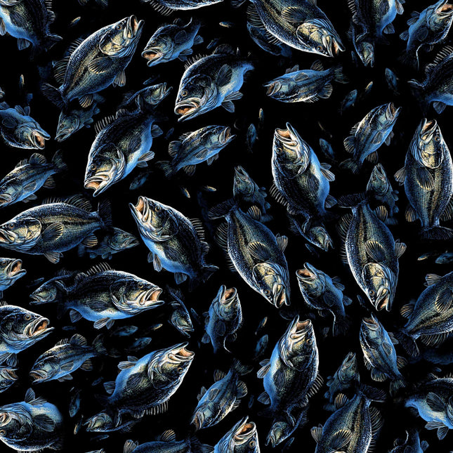 Largemouth Madness Cotton Fabric
