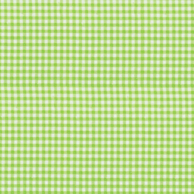Gingham Plaid Green Flannel Fabric