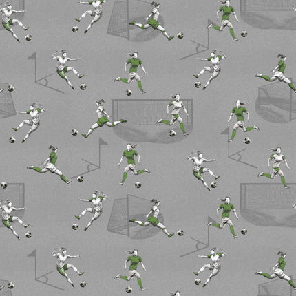 Goalbound Lady Soccer Players Cotton Fabric