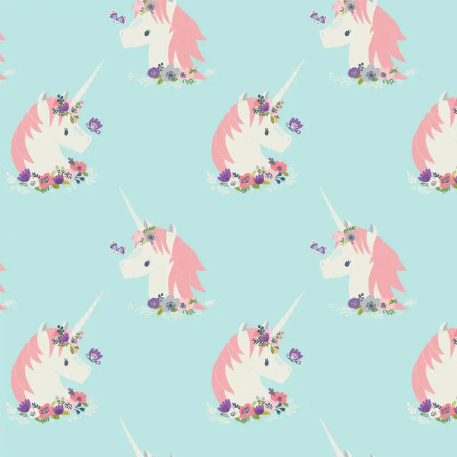 Pillowcase - Sky Blue Unicorn Flannel
