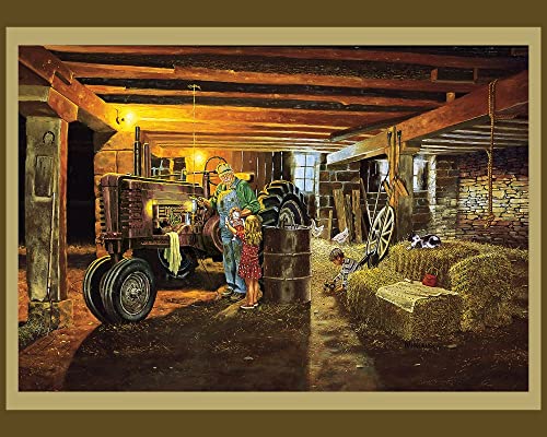 Farm Never to Busy Panel Cotton Fabric