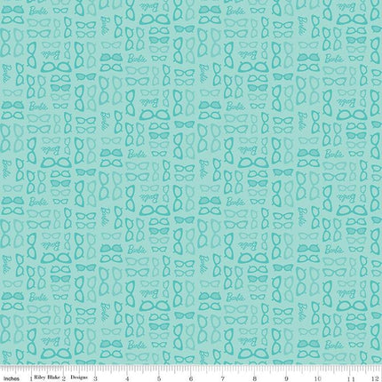 Barbie World Barbie Glasses Teal Cotton Fabric