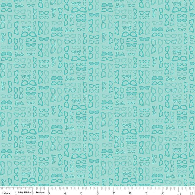 Barbie World Barbie Glasses Teal Cotton Fabric