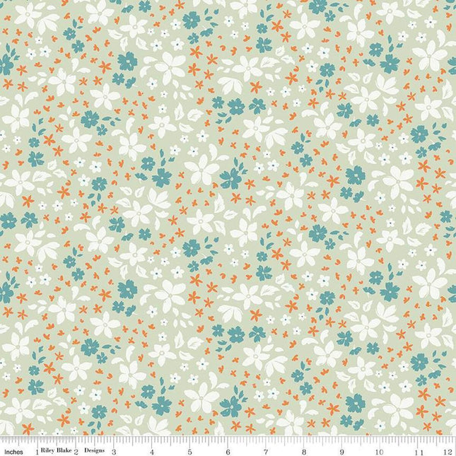 Pillowcase - Winged Medley Petals Sage Cotton