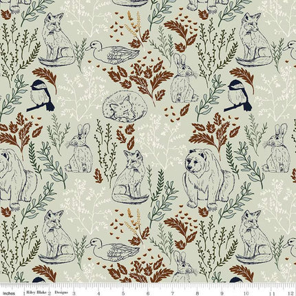 Let's Wander Main Mist Cotton Fabric