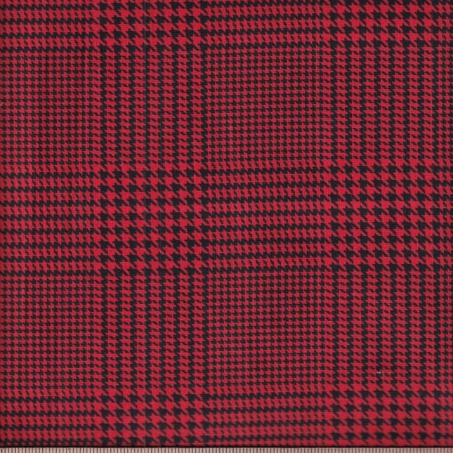 Red Black Small Plaid Cotton Fabric