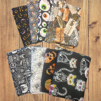 8 Fat Quarters - Assorted Halloween Fat Quarter Bundle