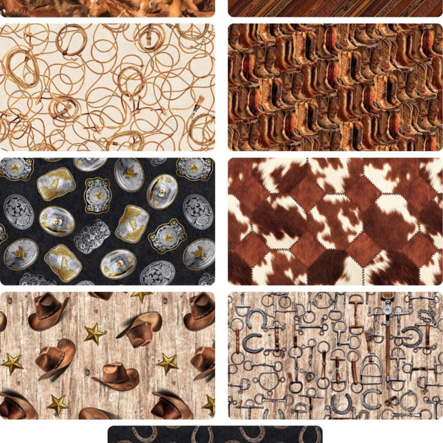 8 Fat Quarters – Assorted Spurs & Spirit Fat Quarter Bundle