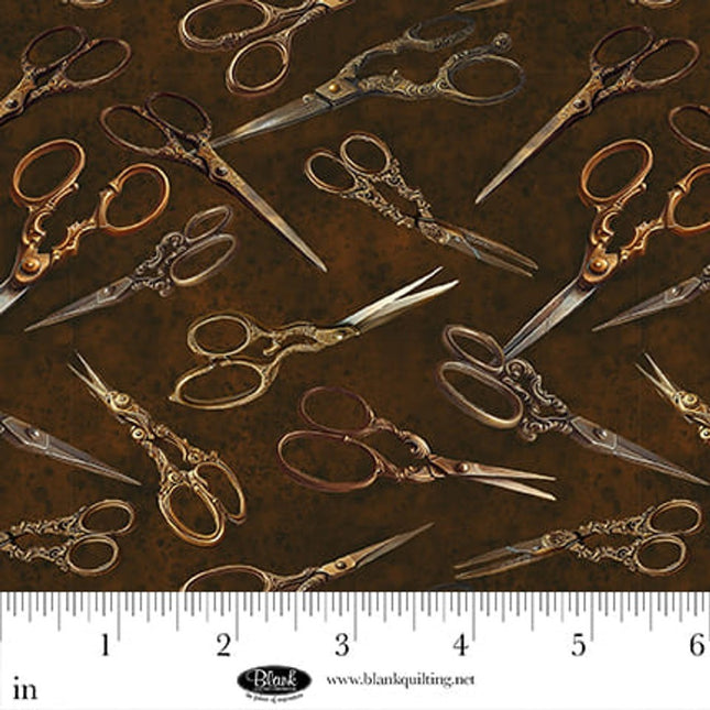 Forget Me Not Scissors Cotton Fabric