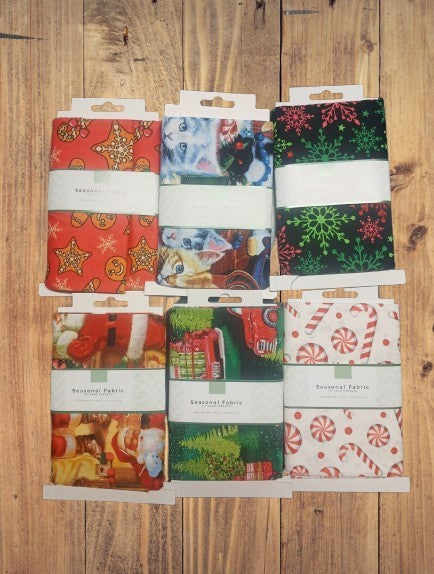 Assorted David Christmas Theme Cotton - 1/2 Yard Cuts - 6 Prints- Fabric Bundle