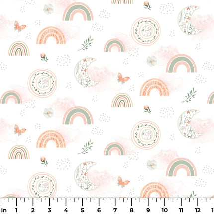 Kate Ward Thacker Moon Beam Garden Flannel Fabric