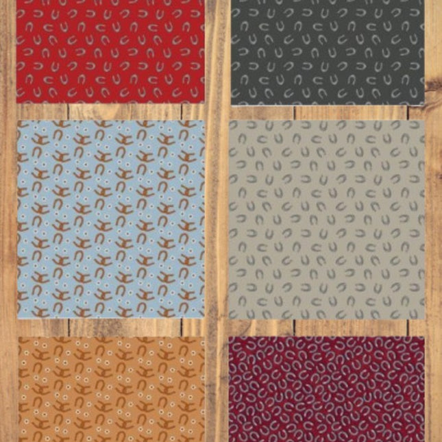 6 Fat Quarters - Assorted Horseshoes Fat Quarter Bundle