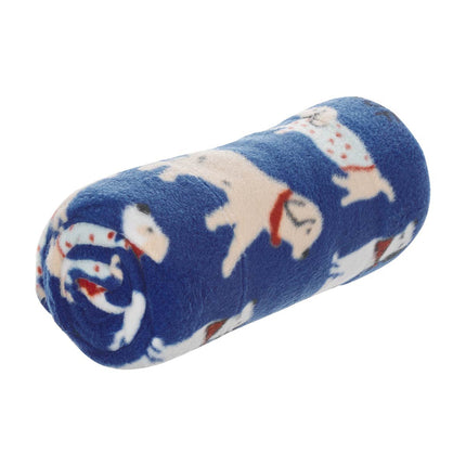 Dogs Blue 50" x 60" Fleece Throw Blanket