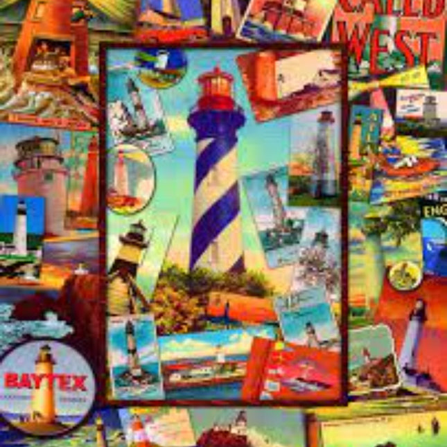 Pillowcase - Retro Lighthouses Cotton