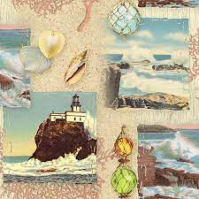 Pillowcase - Coastline Lighthouses Cotton