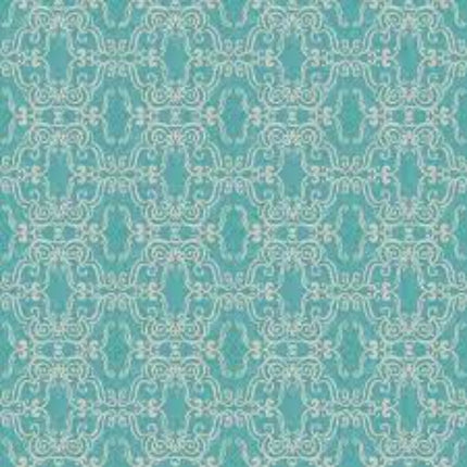 Hydrangea Botanical Turquoise Cotton Fabric