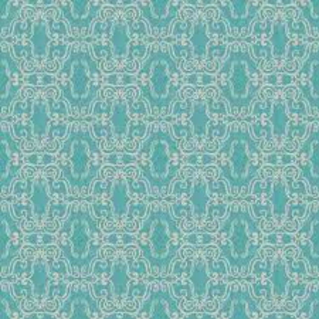Hydrangea Botanical Turquoise Cotton Fabric