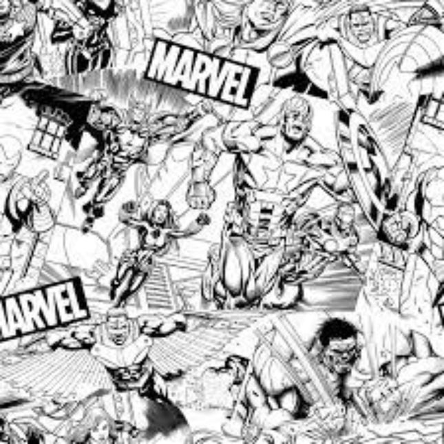 Avengers Sketch Cotton Fabric