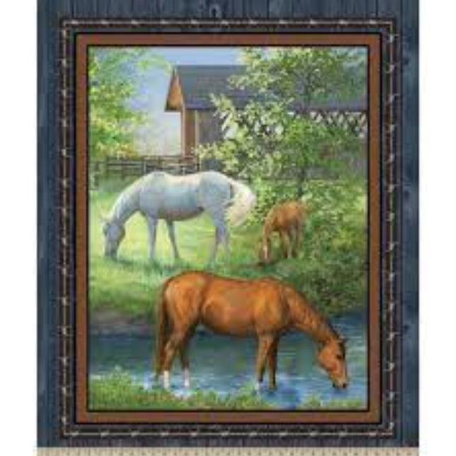 Sweetwater Bridge Wallhanging 45" Cotton Panel Fabric