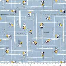 Down the Rabbit Hole Bleached Denim Cotton Fabric