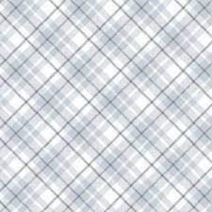 Farmland Tails Grey Plaid Cotton Fabric