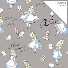 Alice in Wonderland Grey Flannel Fabric Baby Set