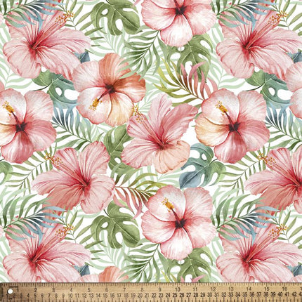 Tropical Blush Floral Cotton Fabric