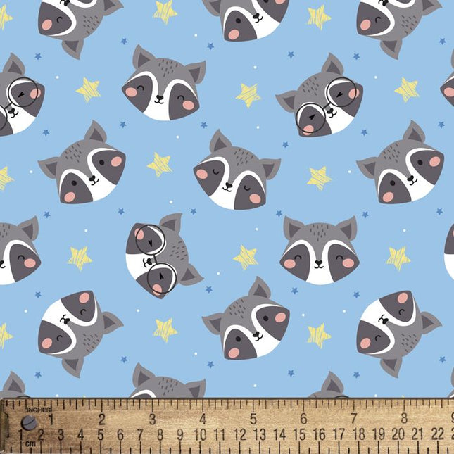Pillowcase - Raccoon Raccoon Blue Flannel