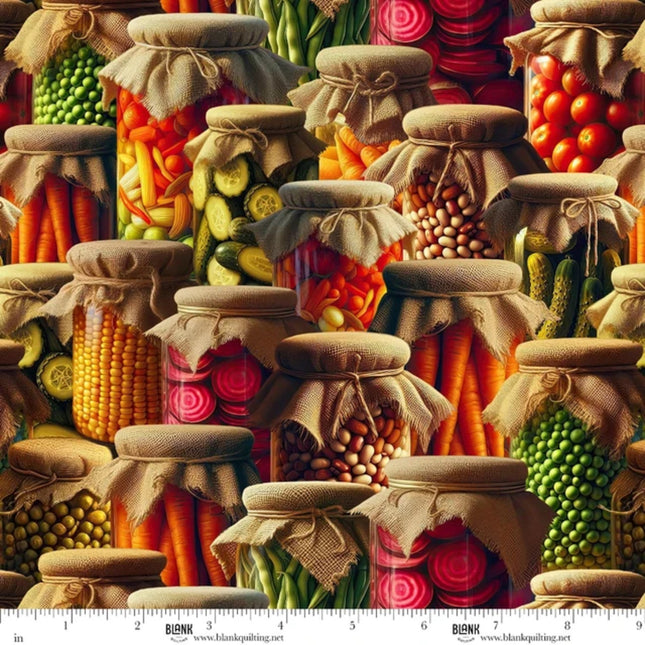 Homestead Heritage Vegetables in Jars Cotton Fabric