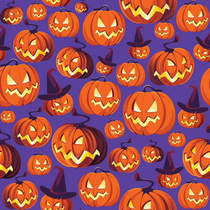 Pumpkin Light Allover - Purple Cotton Fabric