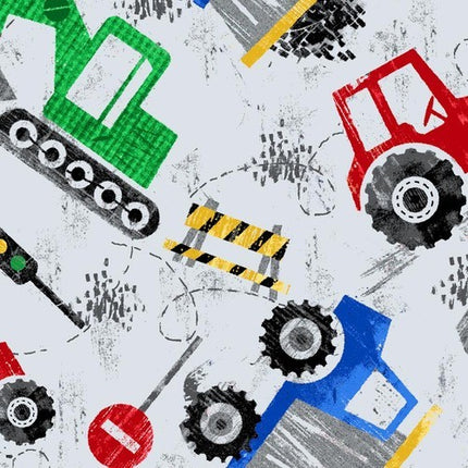 Construction Equipment Flannel Fabric