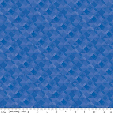 New Box of Crayons Kaleidoscope Blue Cotton Fabric