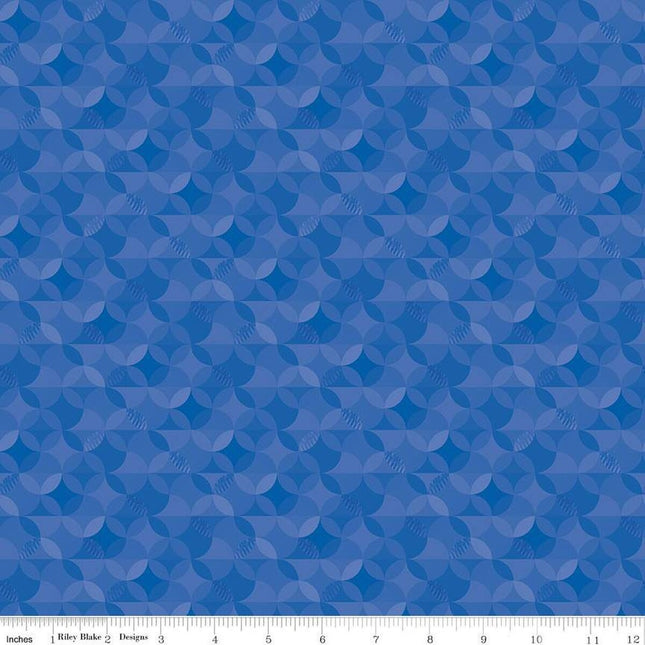 Pillowcase - New Box of Crayons Kaleidoscope Blue Cotton