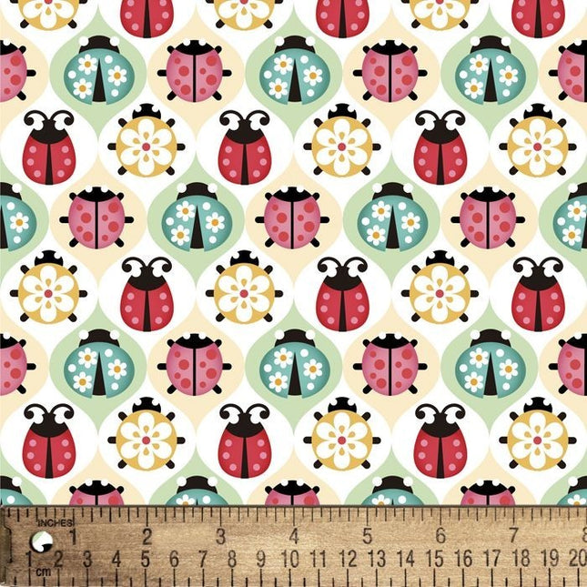 Ladybug Diamonds Cotton Fabric