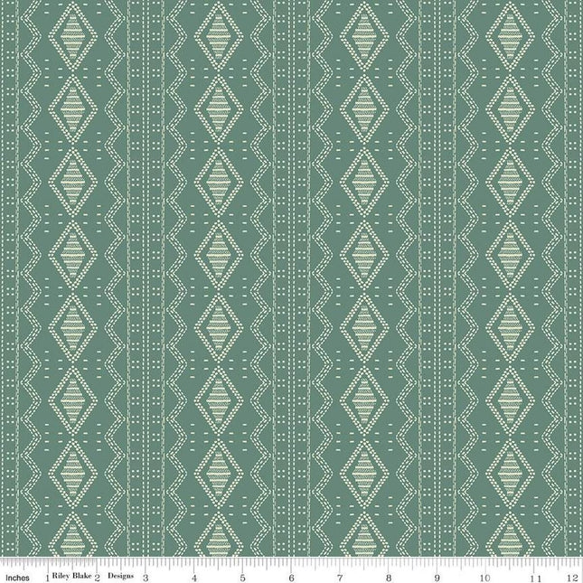 Winged Medley Textile Teal Cotton Fabric