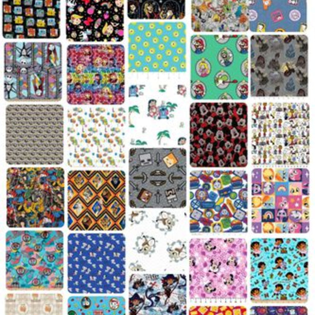 10 Fat Quarters - Assorted Character Fat Quarter Bundle Set