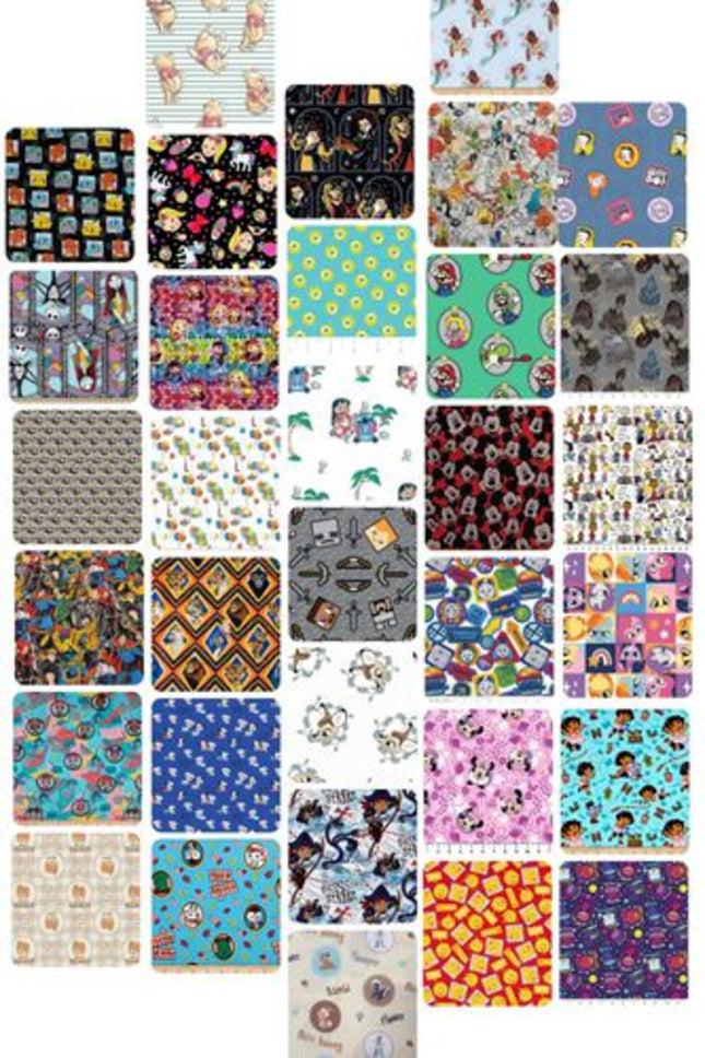 10 Fat Quarters - Assorted Character Fat Quarter Bundle Set