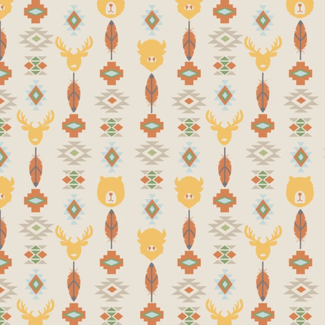 Wildlife Totem Flannel Fabric