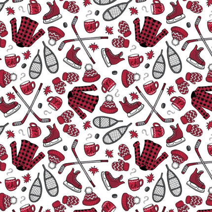 North of Ordinary So Canadian Eh Winter Gear Cotton Fabric