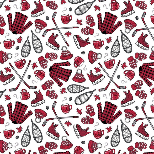 North of Ordinary So Canadian Eh Winter Gear Cotton Fabric