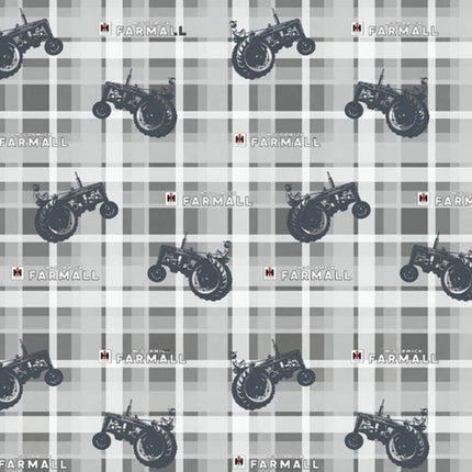 Farmall Plaid Gray Cotton Fabric